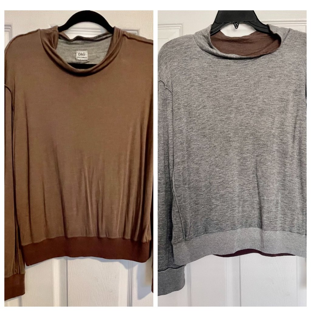 Vintage D&G Reversible Sweatshirt Long Sleeve Gray / Brown
